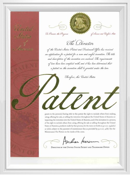 EG-1680 US Invention Patent Certificate