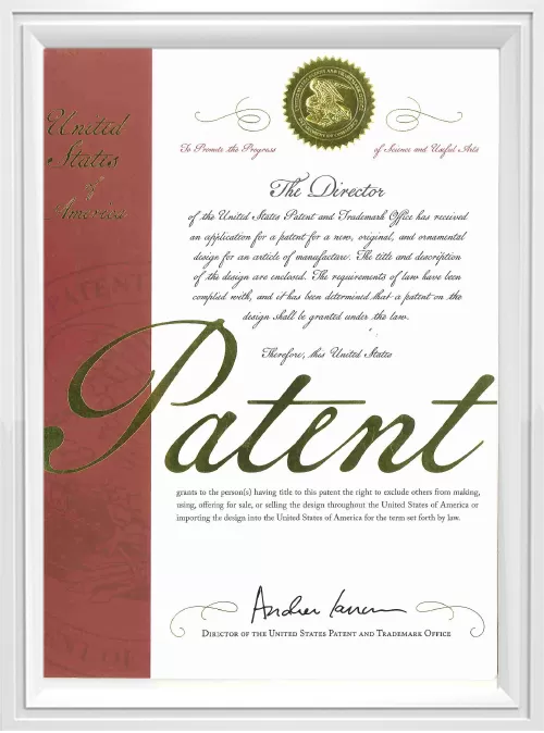 EG-1680 US Design Patent Certificate