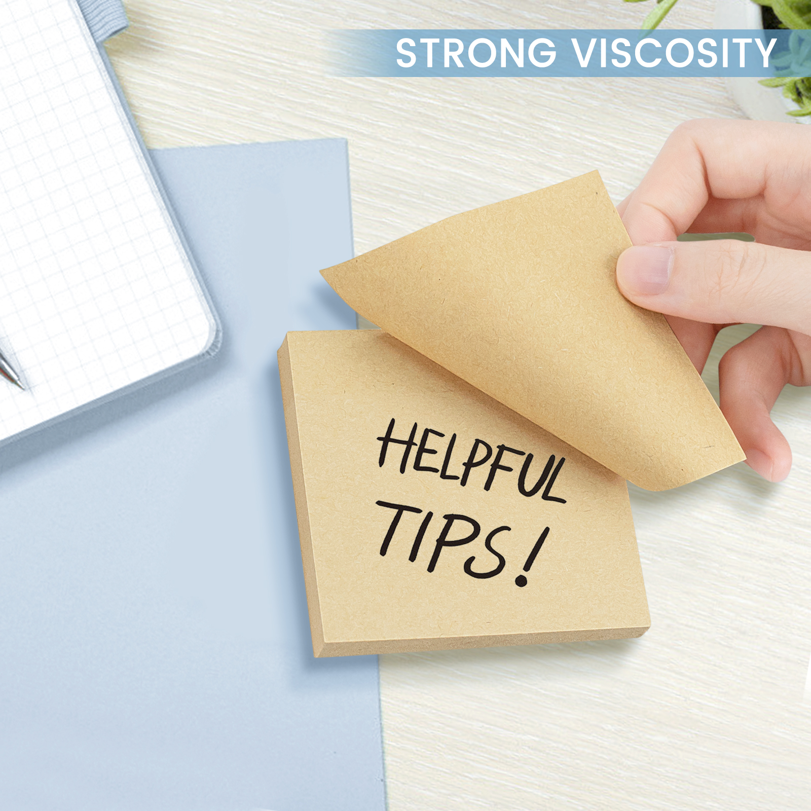 Write on Eagle 654-4KP Kraft Paper Sticky Notes