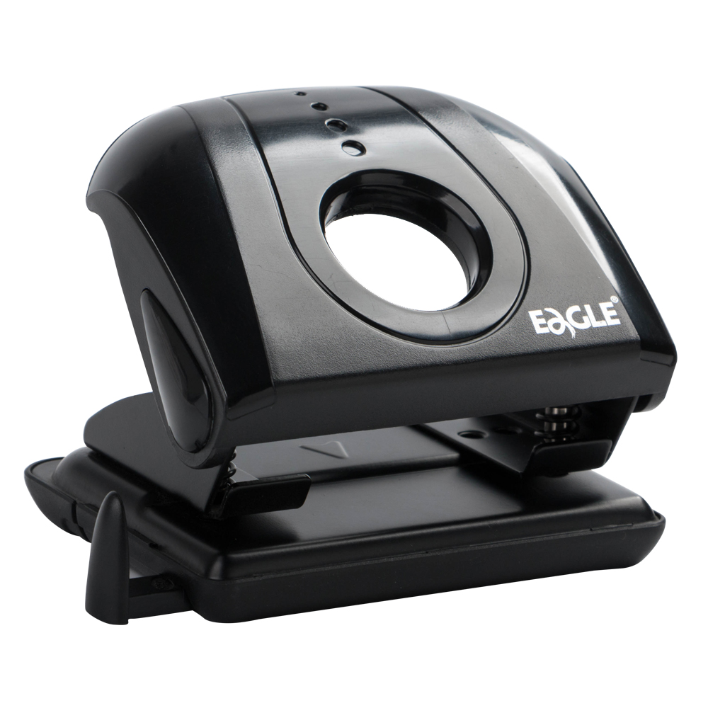 EAGLE Hole Punch Manual Paper Puncher Plastic 2 Hole Paper Punch Office Desktop 20 Sheets 80mm Black P5180M