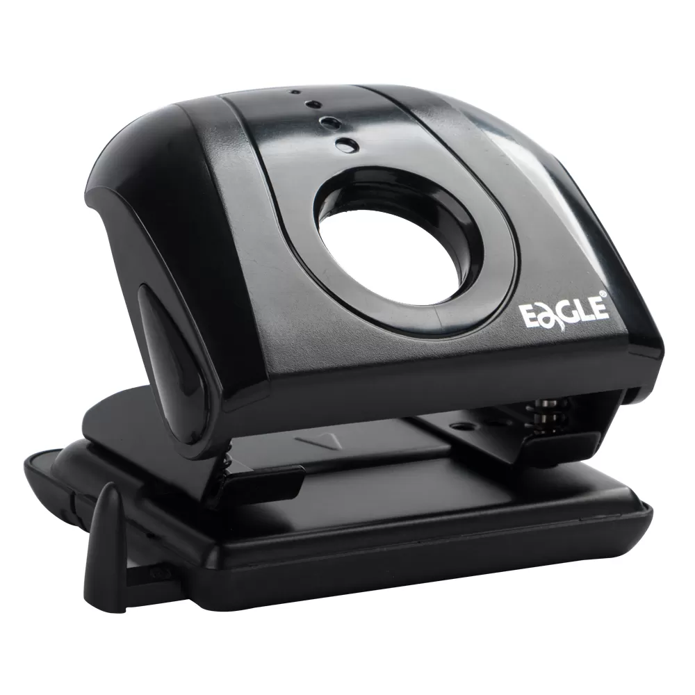 EAGLE Hole Punch Manual Paper Puncher Plastic 2 Hole Paper Punch Office Desktop 20 Sheets 80mm Black P5180M