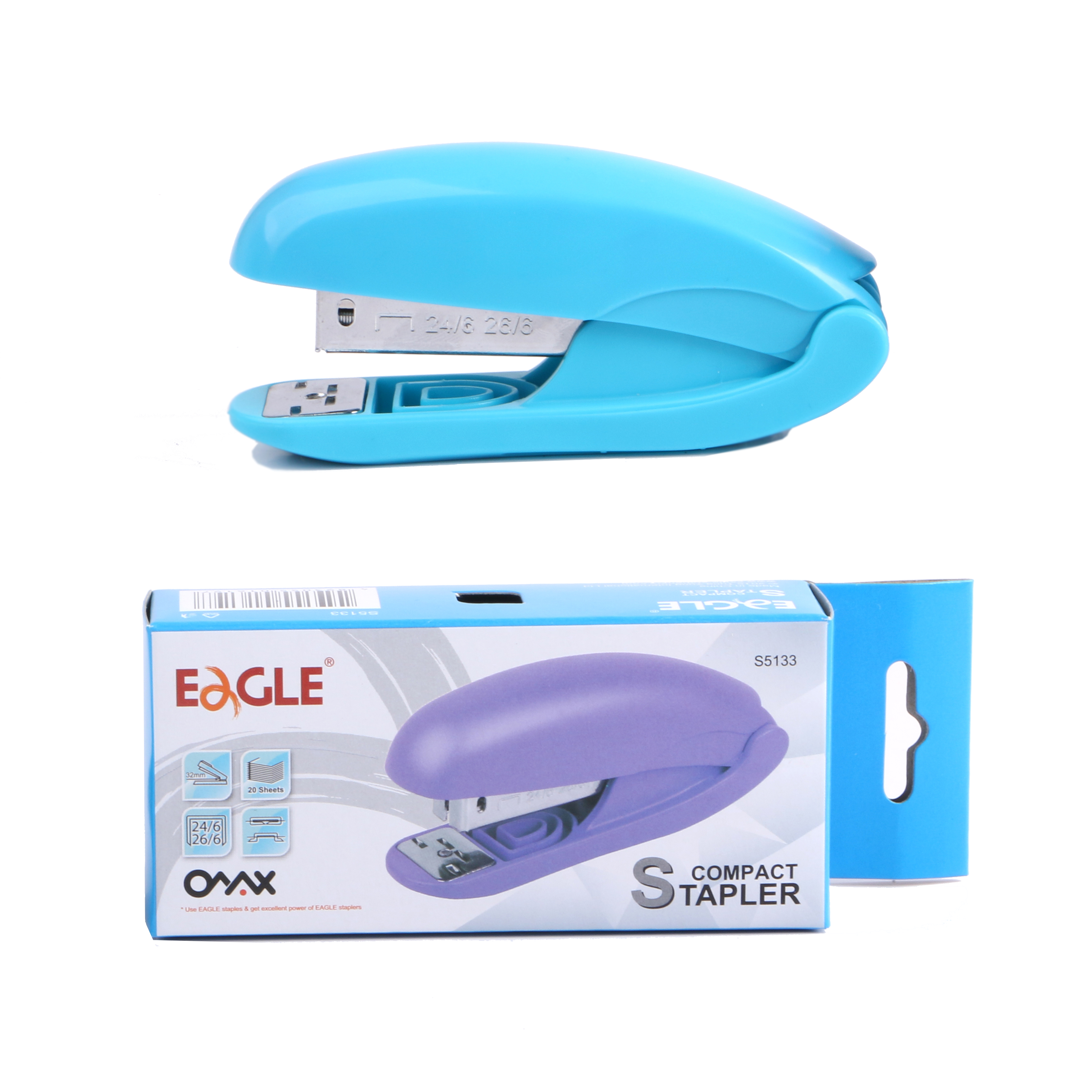 Eagle S5136 Effort Saving 24/6 26/6 Stapler Stationery Office Supply Desktop Plastic Stapler