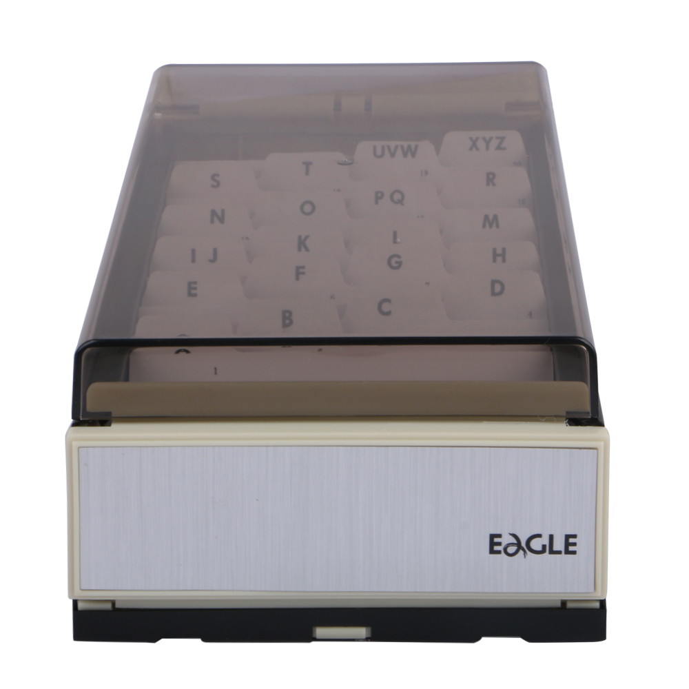 Eagle 818M Business Card Holder 4 1/4" x 8 1/4" x 2 1/2" Storage up to 600 Cards Name Card Box