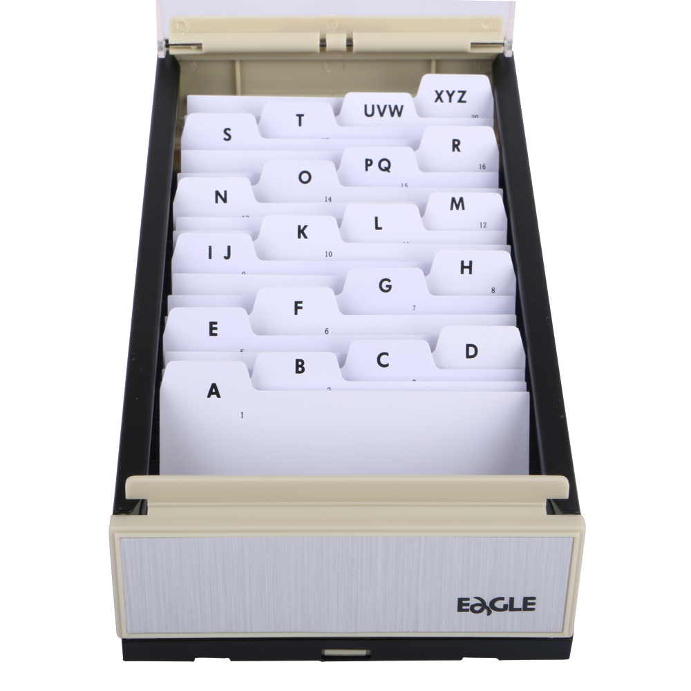 Eagle 818M Business Card Holder 4 1/4" x 8 1/4" x 2 1/2" Storage up to 600 Cards Name Card Box