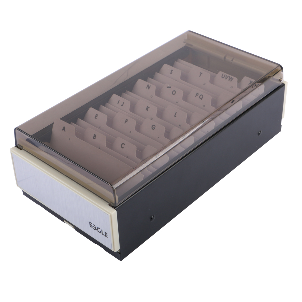 Eagle 818M Business Card Holder 4 1/4" x 8 1/4" x 2 1/2" Storage up to 600 Cards Name Card Box