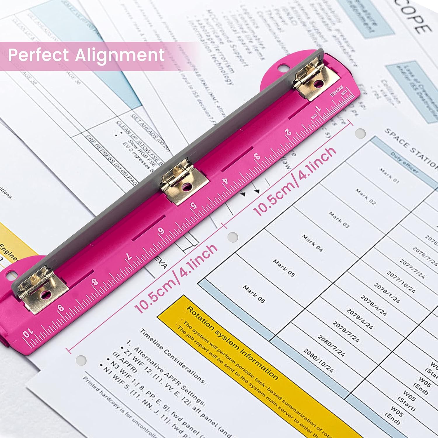 Eagle TY244 Portable Ring Binder 3 Hole Paper Punch, 5 Sheets Capacity Ring Binders with Integrated Ruler