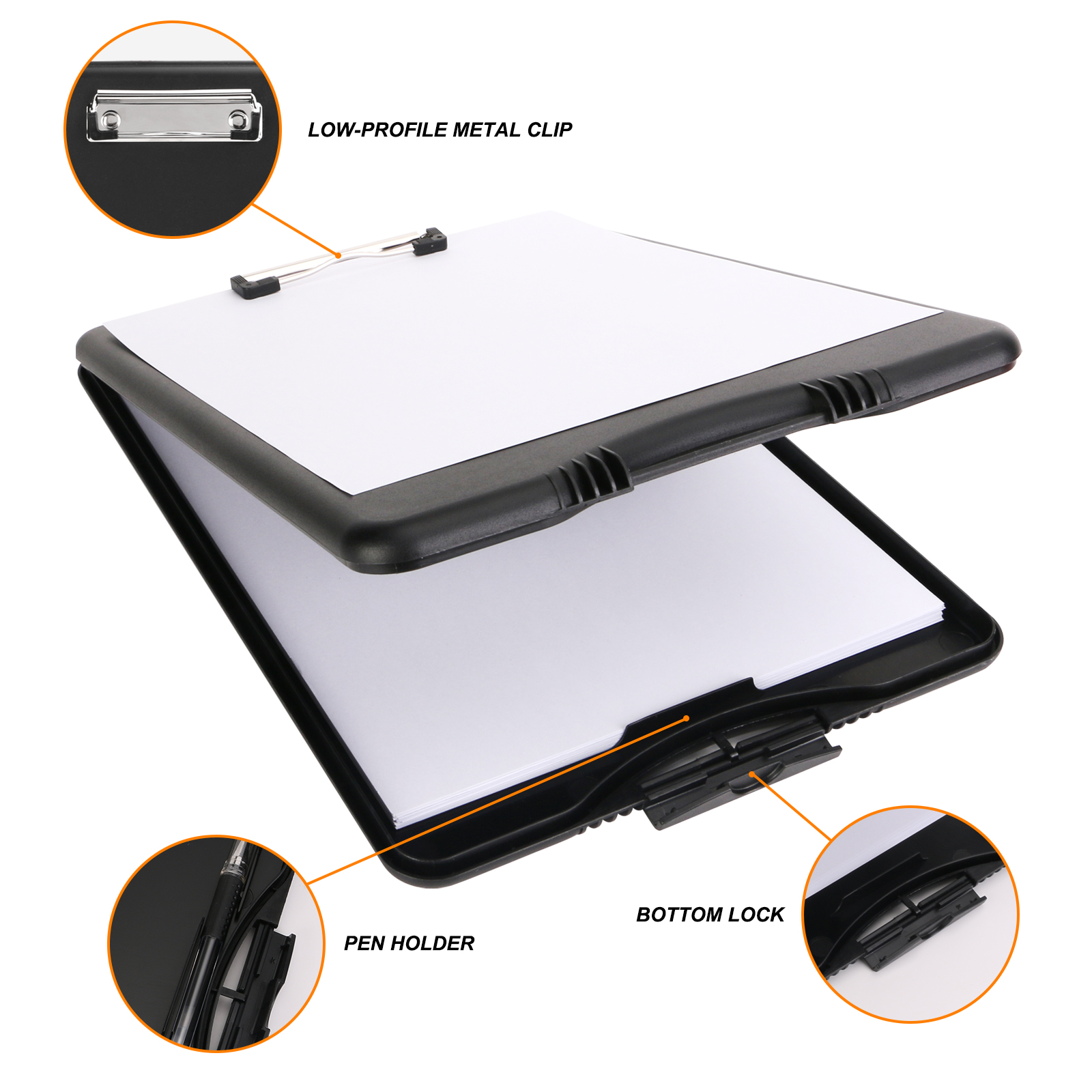 Eagle F5144 Multi-functional Hardboard Clipboard 34 x 24cm Laminated Lightweight PVC Plastic Paper Storage