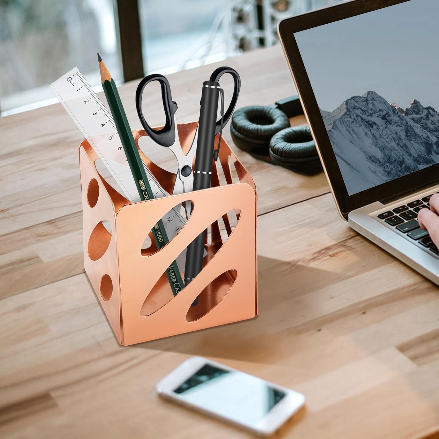 Eagle TYMW2011 Metal Desk Organizer 3 in 1 Set, Inlcudes Memo Holder, Pencil Holder and Business Card Holder