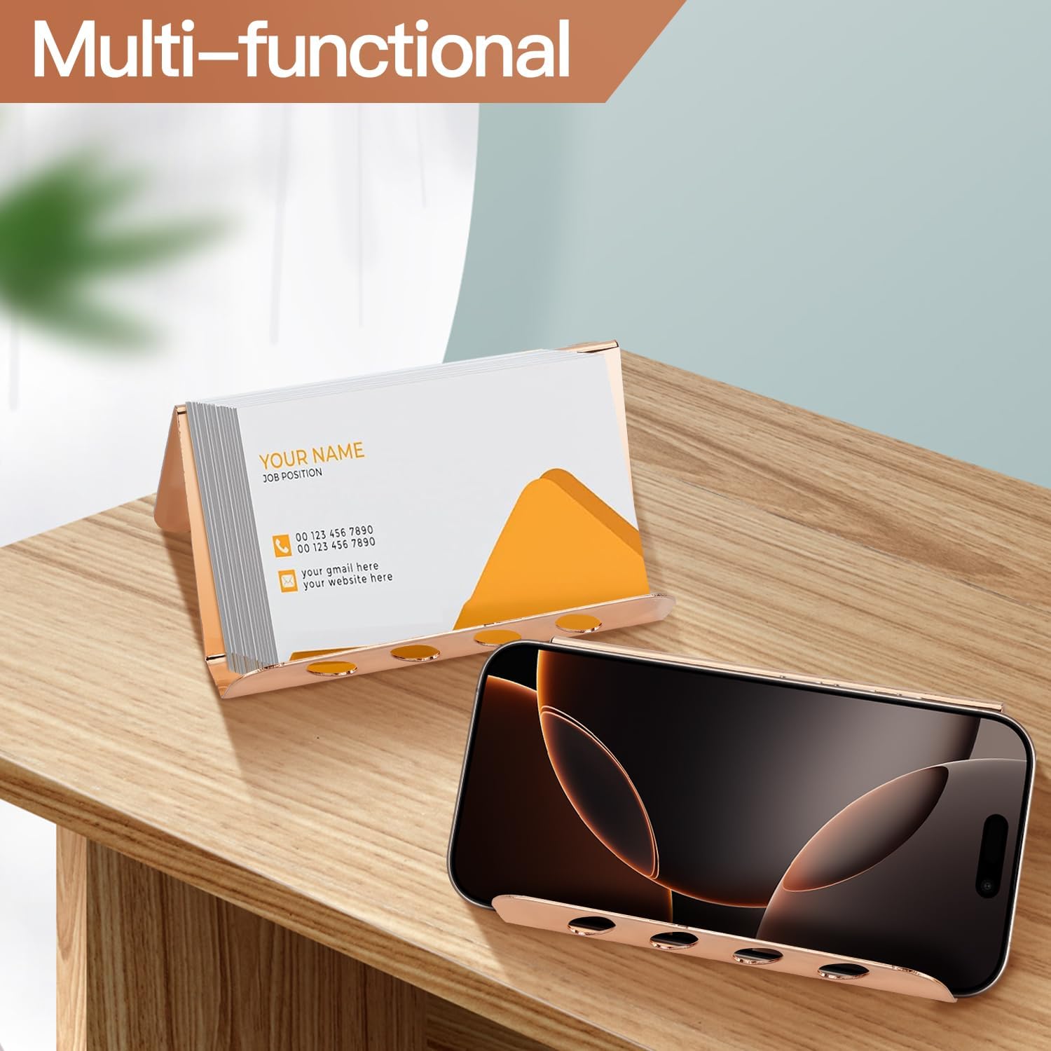 Eagle TYMW2011 Metal Desk Organizer 3 in 1 Set, Inlcudes Memo Holder, Pencil Holder and Business Card Holder