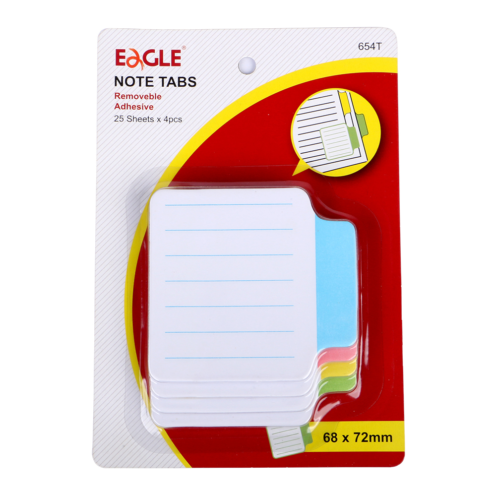 Eagle 654T Adhensive Sticky Notes and Page Markers Binder Sticky Note Pad Set Note Tabs Colors Sticky Index Tabs