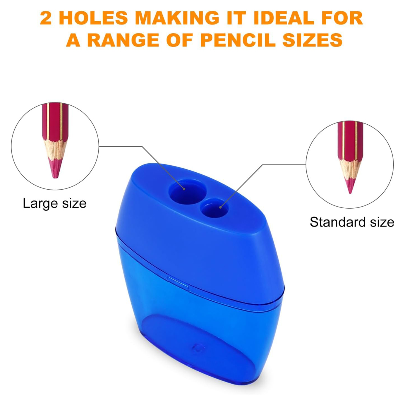 Eagle TYEL8003 Manual Pencil Sharpener Set Dual Hole Design for Home and Classroom and Office