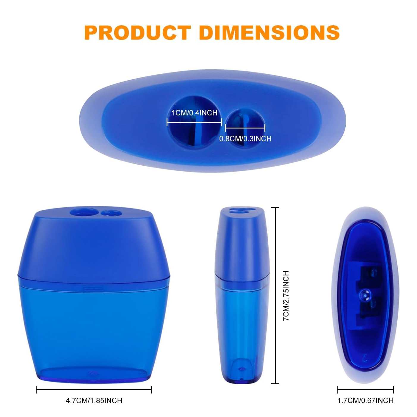 Eagle TYEL8003 Manual Pencil Sharpener Set Dual Hole Design for Home and Classroom and Office