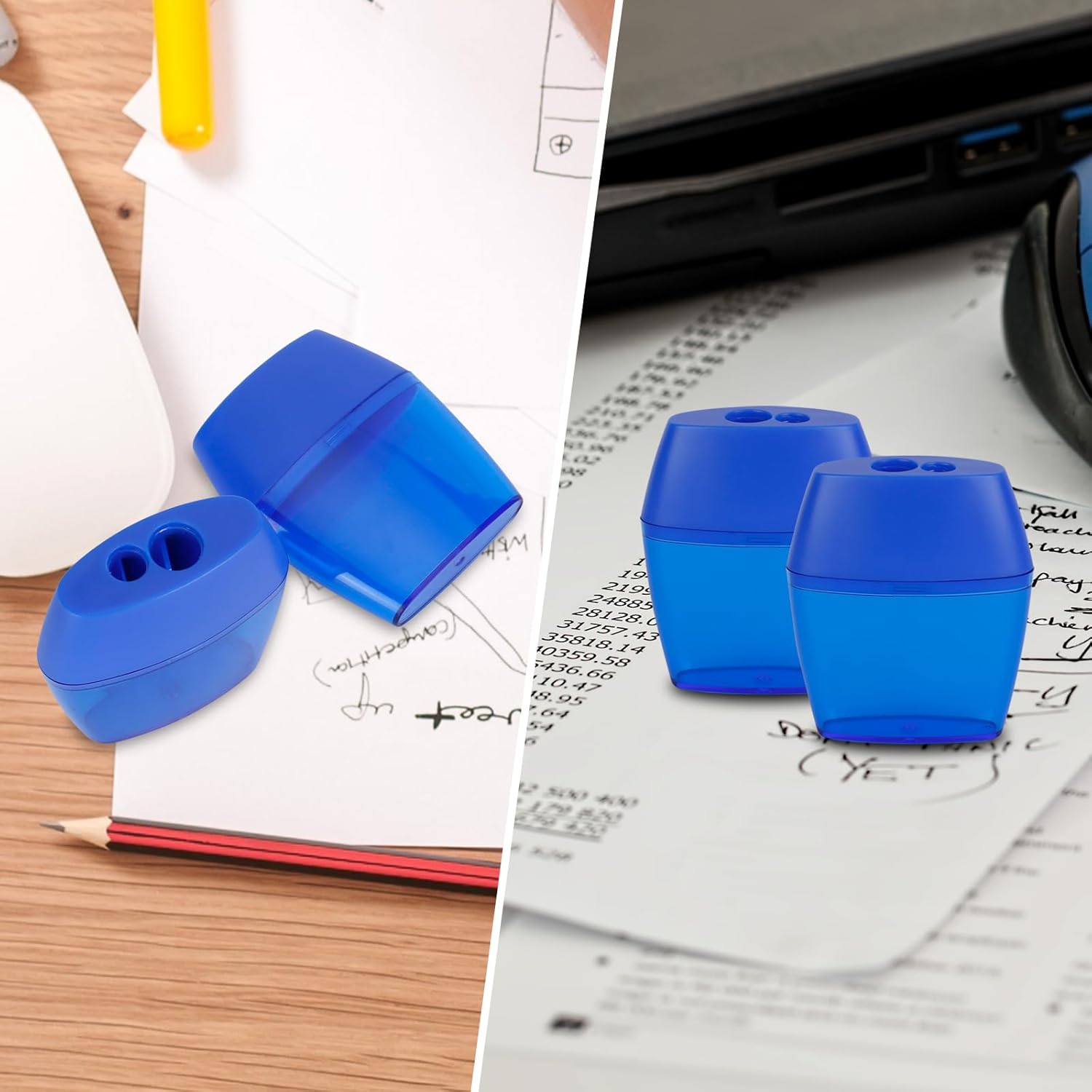 Eagle TYEL8003 Manual Pencil Sharpener Set Dual Hole Design for Home and Classroom and Office