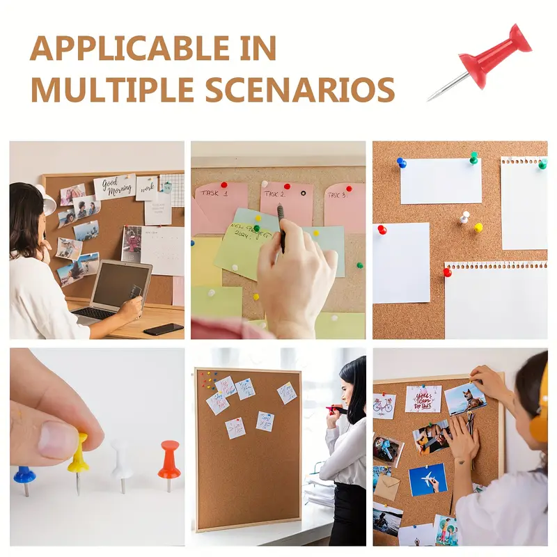 EAGLE SA14C 60pcs Color Push Pins - Assorted Thumb Pins for Office School Usage