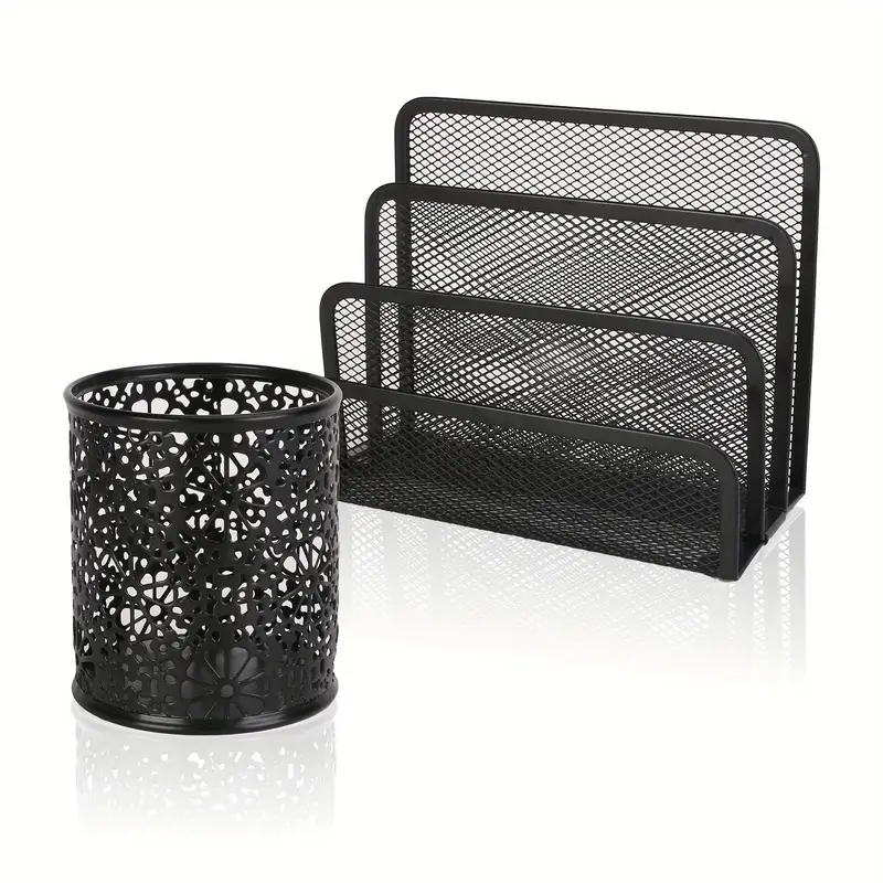 Eagle TY972B Desktop Organizer Set File Organizer Desktop Pen Holder Letter Organizer Metal Grid Folder/Paper Organizer