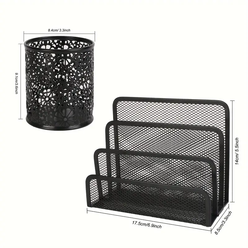 Eagle TY972B Desktop Organizer Set File Organizer Desktop Pen Holder Letter Organizer Metal Grid Folder/Paper Organizer