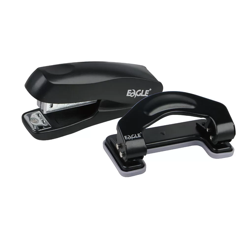 EAGLE J5072BC New Technology Staplers Stationery Product Black Stapler Punch Set for Office Supplies