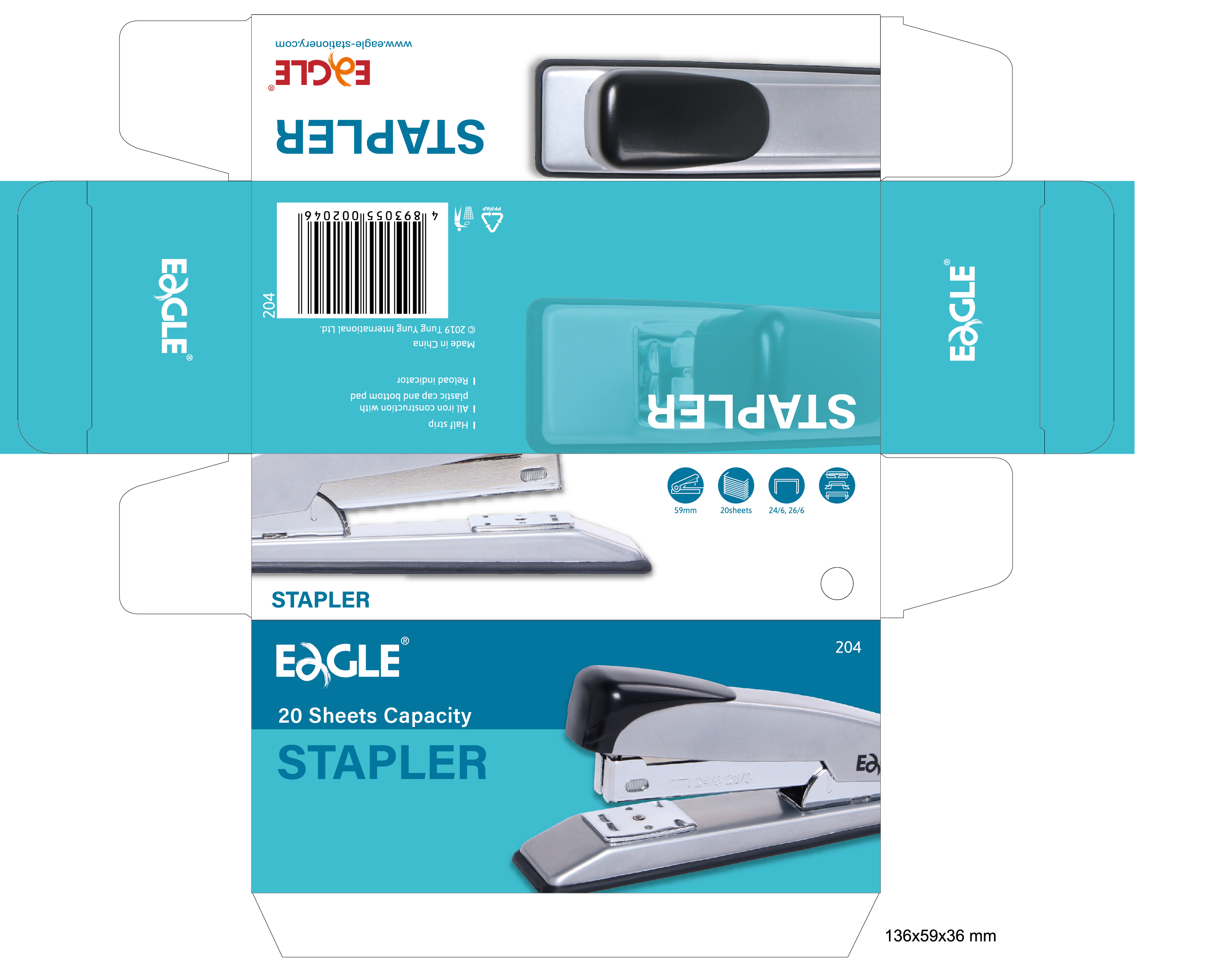 Eagle Wholesale 204 Staplers Classic Desktop Metal Stapler