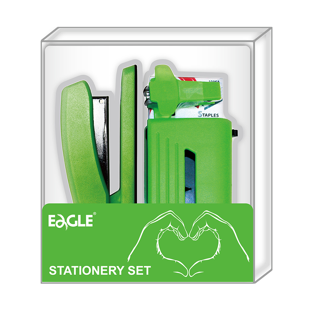 Eagle S10002 School Travel Backpacks Business Stationery Set Office with Holes Punch and Stapler Remover and Staples
