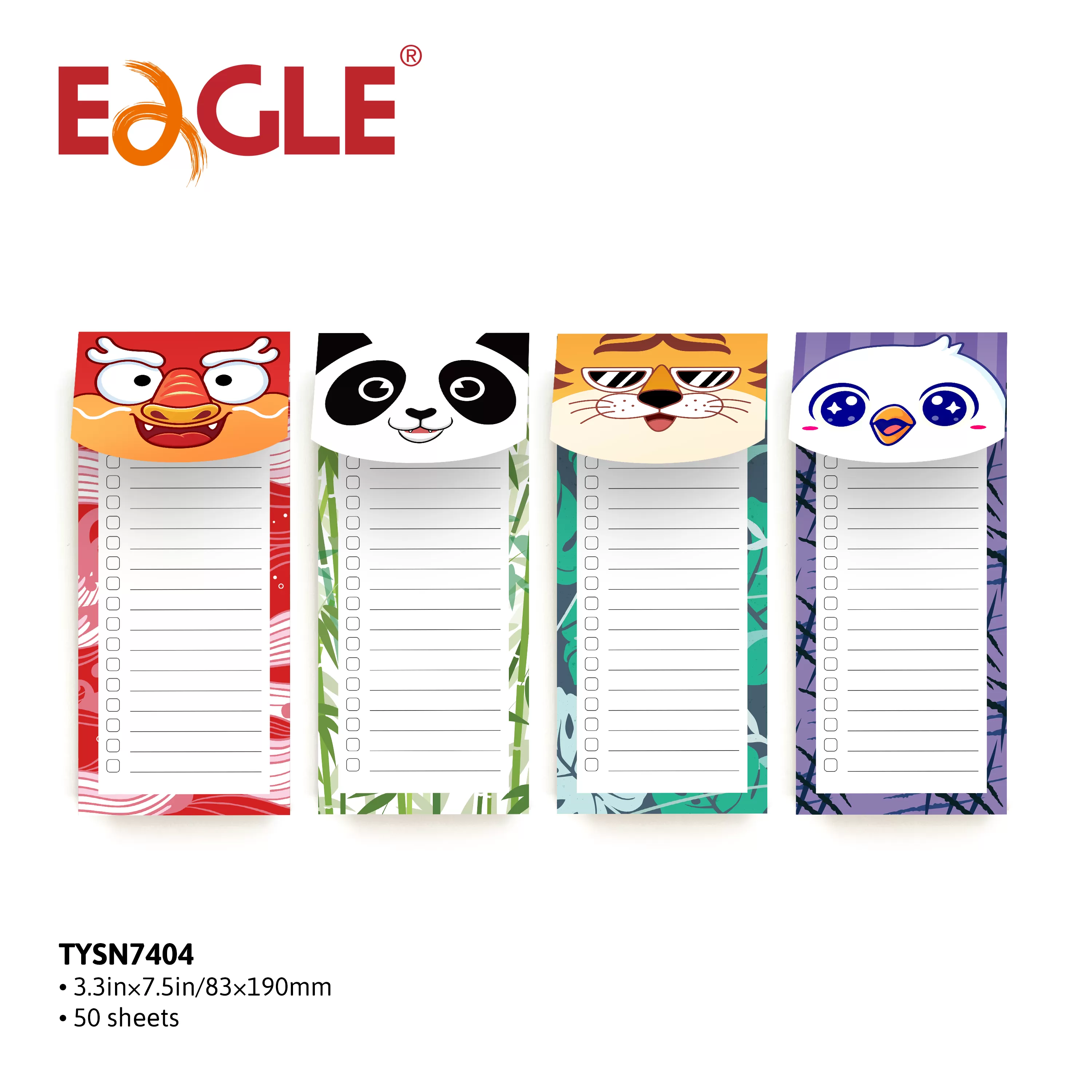 Notepads, Large Note Pads for Lists, Reminders, Grocery List, 50 Sheets per Pad, Animal Designs