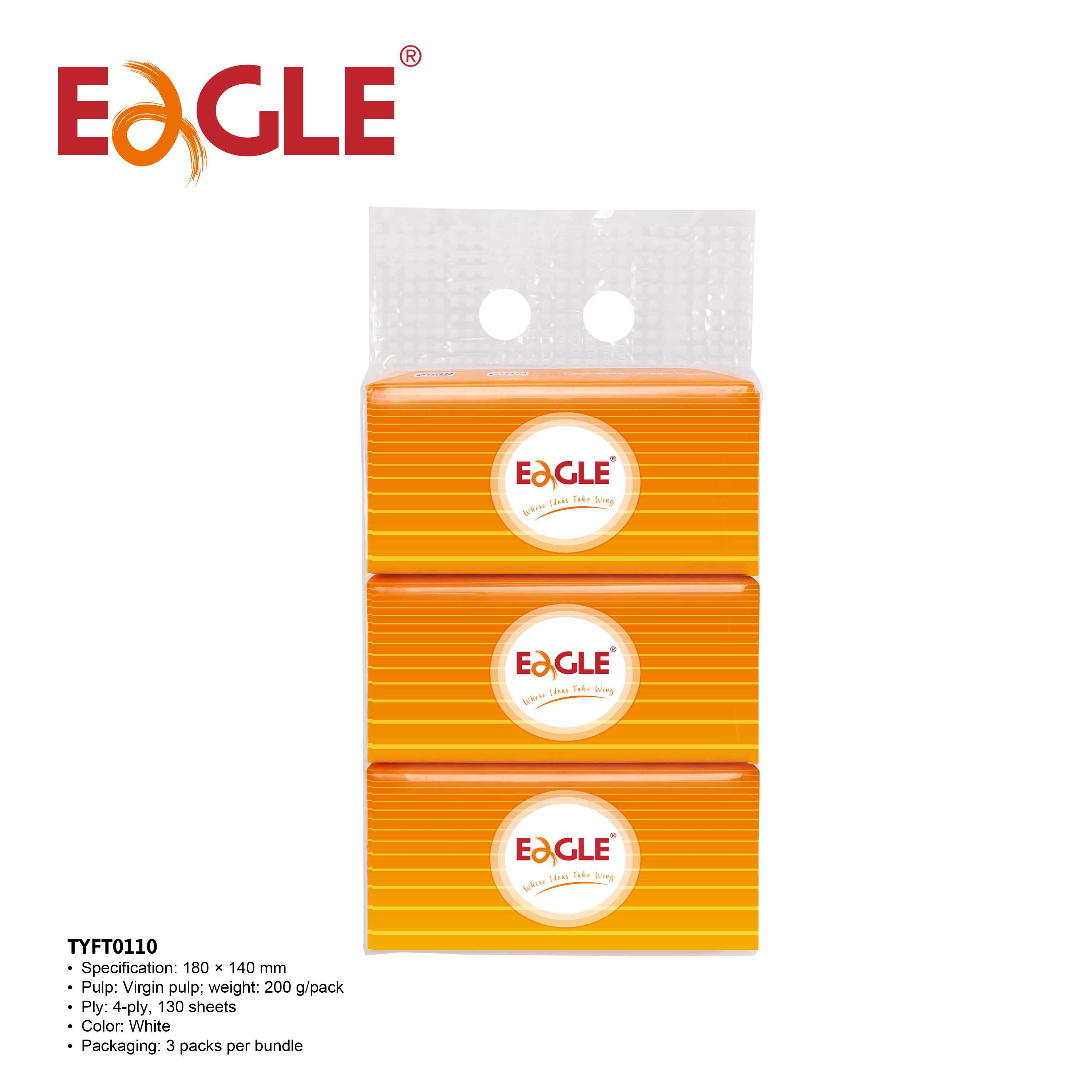 Facial Tissues 130 Tissues per Pack 4-Ply