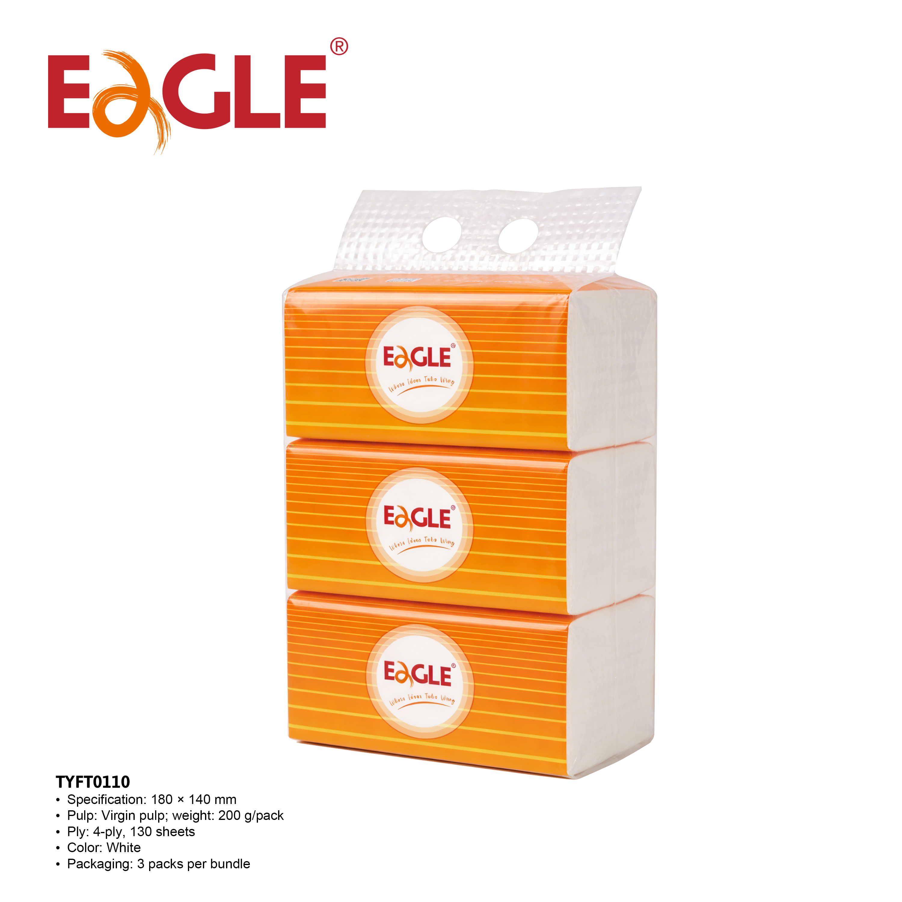 Facial Tissues 130 Tissues per Pack 4-Ply