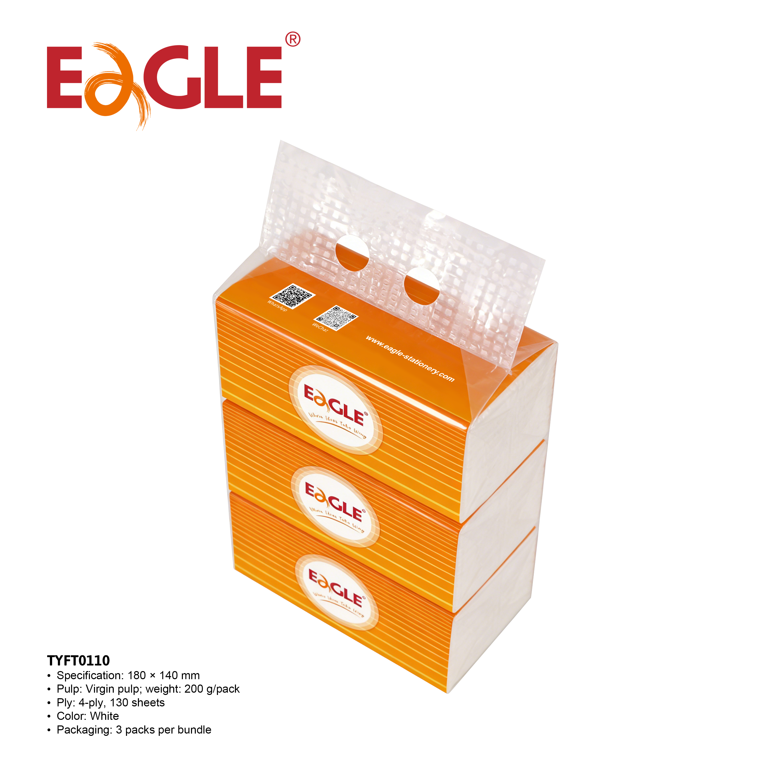 Facial Tissues 130 Tissues per Pack 4-Ply