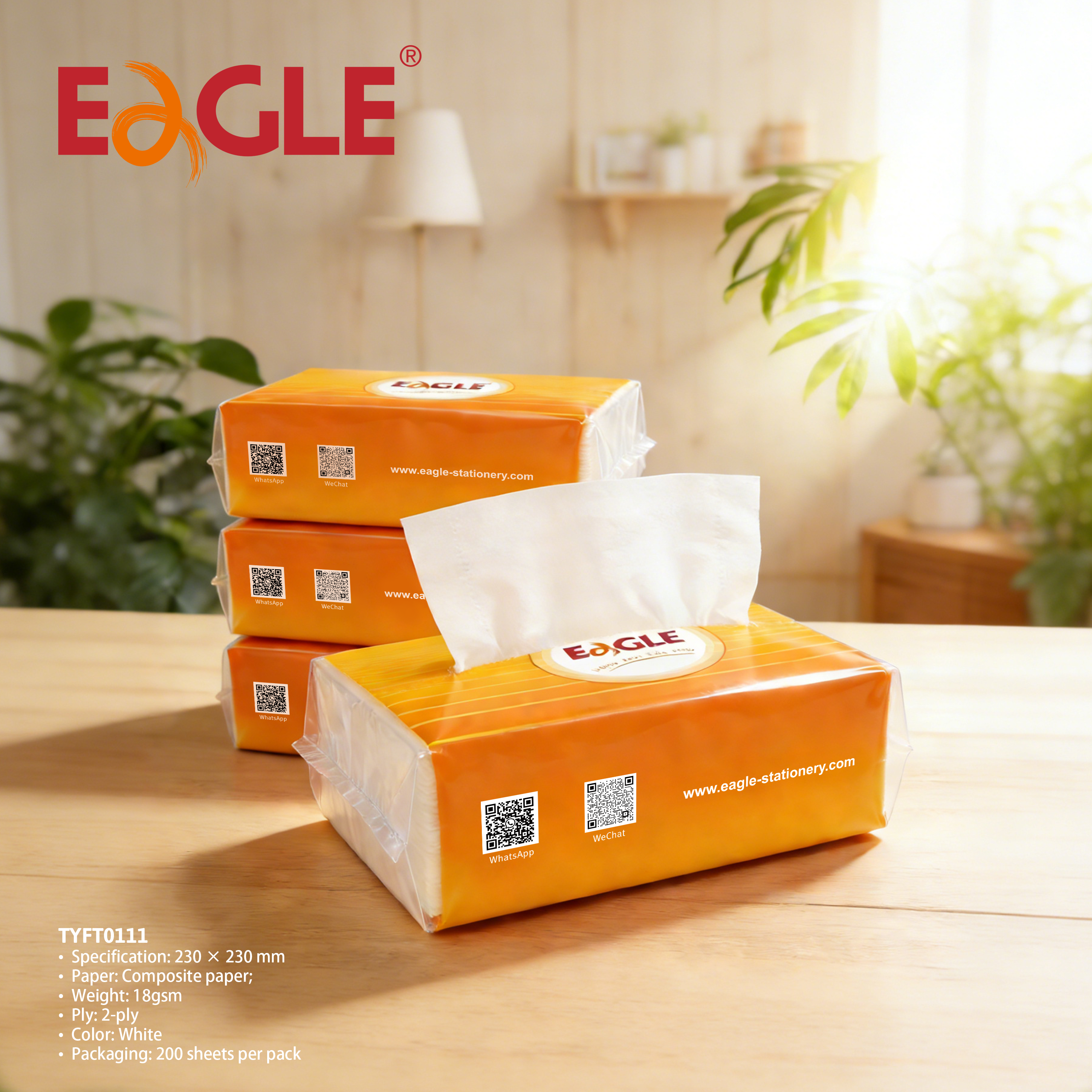 Facial Tissues 200 Tissues per Pack 2-Ply