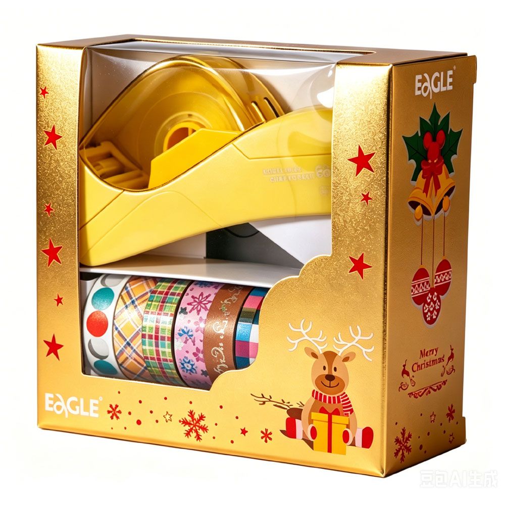 Auto Tape Dispenser with Colorful Tape for Christmas Gift