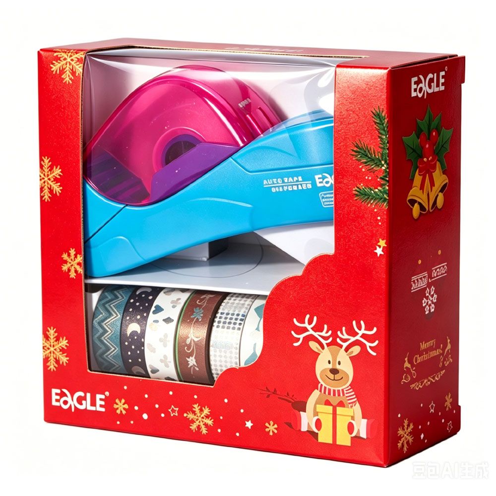 Auto Tape Dispenser with Colorful Tape for Christmas Gift