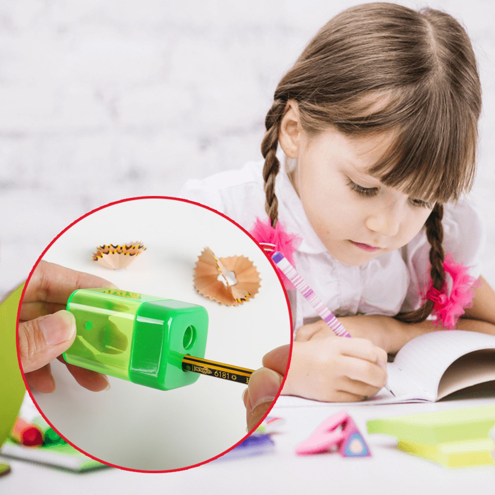 Eagle TYEL8002 Manual Pencil Sharpener, 2 Holes, Perfect for Kids