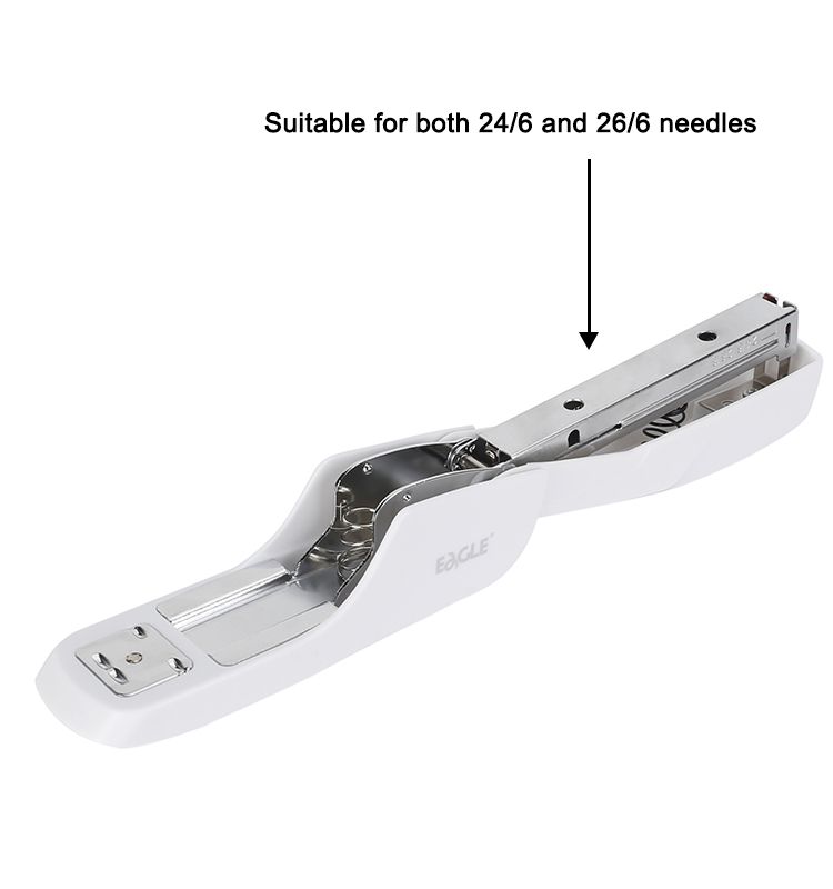 EAGLE New Staplers Papeterie Blanc 20 feuilles 24/6 26/6 Demi-bande Agrafeuse en plastique S6108 pour fournitures de bureau et usage scolaire